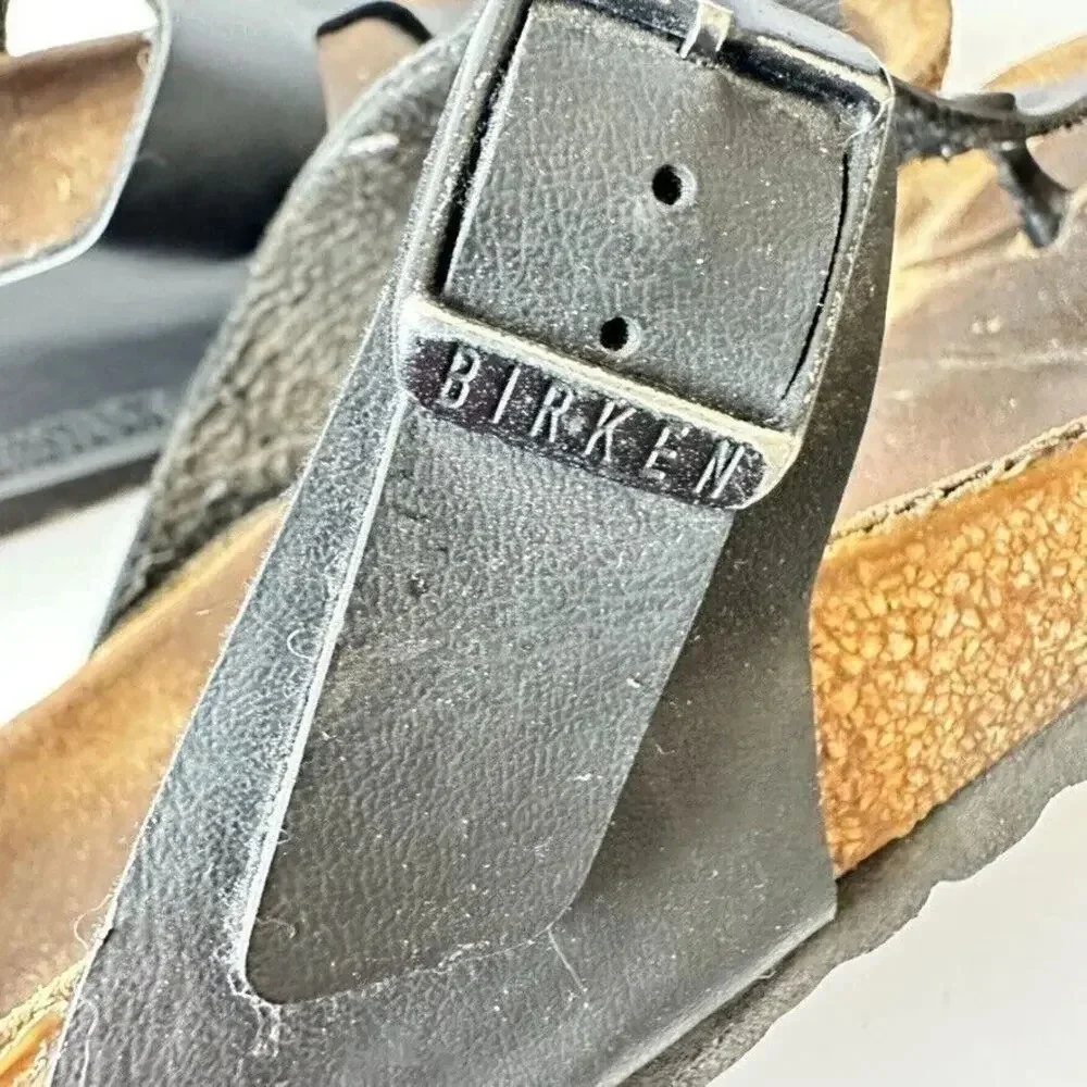 Birkenstock‎ Gizeh Leather Thong Sandals Women's 37/6 Black